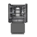 ZLINE 36 in. 19.6 cu. ft. Panel Ready French Door Built-In Bottom Freezer Refrigerator with Water Dispenser and Ice Maker with Graphite Gray Interior, Open Box-Great Condition