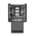 ZLINE 36 in. 19.6 cu. ft. Panel Ready French Door Built-In Bottom Freezer Refrigerator with Water Dispenser and Ice Maker with Graphite Gray Interior, Open Box-Great Condition