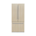 ZLINE 36 in. 19.6 cu. ft. Panel Ready French Door Built-In Bottom Freezer Refrigerator with Water Dispenser and Ice Maker with Graphite Gray Interior, Open Box-Great Condition