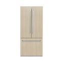 ZLINE 36 in. 19.6 cu. ft. Panel Ready French Door Built-In Bottom Freezer Refrigerator with Water Dispenser and Ice Maker with Graphite Gray Interior (GRBIV-36)