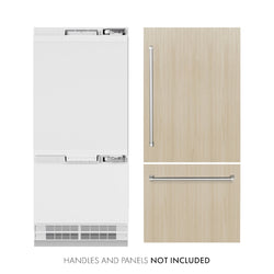 ZLINE 36 in. 19.8 cu. ft. Panel Ready Built-In Bottom Freezer Refrigerator with Water Dispenser and Ice Maker, Open Box-Great Condition