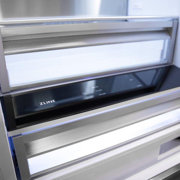 ZLINE 30 in. 16.1 cu. ft. Panel Ready Built-In Bottom Freezer Refrigerator with Water Dispenser and Ice Maker, Open Box-Good Condition
