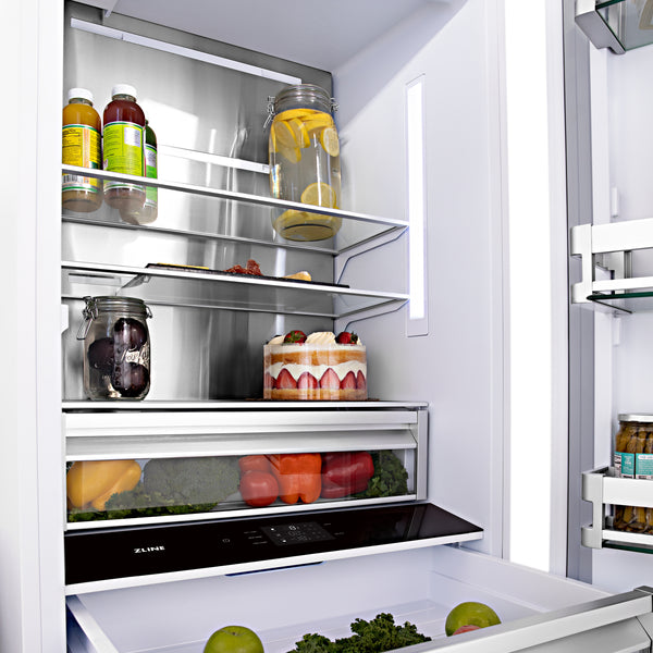ZLINE 30 in. 16.1 cu. ft. Panel Ready Built-In Bottom Freezer Refrigerator with Water Dispenser and Ice Maker, Open Box-Good Condition