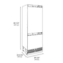 ZLINE 30 in. 16.1 cu. ft. Panel Ready Built-In Bottom Freezer Refrigerator with Water Dispenser and Ice Maker, Open Box-Great Condition