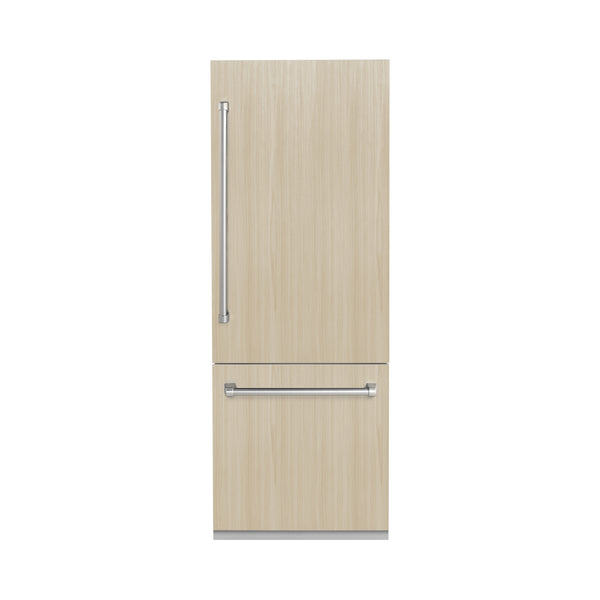 ZLINE 30 in. 16.1 cu. ft. Panel Ready Built-In Bottom Freezer Refrigerator with Water Dispenser and Ice Maker, Open Box-Great Condition