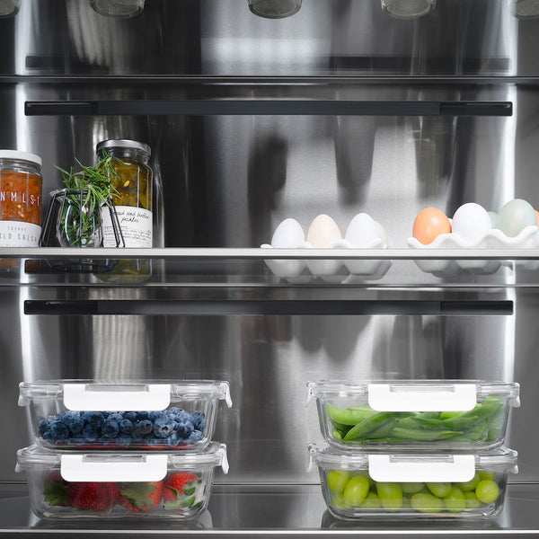 ZLINE 36 in. 19.6 cu. ft. Panel Ready French Door Built-In Bottom Freezer Refrigerator with Water Dispenser and Ice Maker with Stainless Steel Interior, Open Box-Good Condition