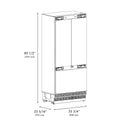 ZLINE 36 in. 19.6 cu. ft. Panel Ready French Door Built-In Bottom Freezer Refrigerator with Water Dispenser and Ice Maker with Stainless Steel Interior, Open Box-Great Condition