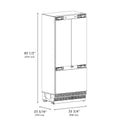 ZLINE 36 in. 19.6 cu. ft. Panel Ready French Door Built-In Bottom Freezer Refrigerator with Water Dispenser and Ice Maker with Stainless Steel Interior, Open Box-Good Condition
