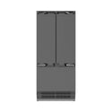 ZLINE 36 in. 19.6 cu. ft. Panel Ready French Door Built-In Bottom Freezer Refrigerator with Water Dispenser and Ice Maker with Stainless Steel Interior, Open Box-Good Condition