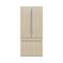ZLINE 36 in. 19.6 cu. ft. Panel Ready French Door Built-In Bottom Freezer Refrigerator with Water Dispenser and Ice Maker with Stainless Steel Interior, Open Box-Great Condition