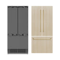 ZLINE Autograph Edition 36 in. 19.6 cu. ft. Panel Ready French Door Built-In Bottom Freezer Refrigerator with Water Dispenser and Ice Maker with Stainless Steel Interior and Champagne Bronze Accents (SRBIVZ-36-CB)