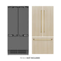 ZLINE Autograph Edition 36 in. 19.6 cu. ft. Panel Ready French Door Built-In Bottom Freezer Refrigerator with Water Dispenser and Ice Maker with Stainless Steel Interior and Polished Gold Accents (SRBIVZ-36-G)