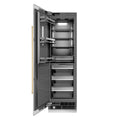 ZLINE Autograph Edition 24 in. 12.4 cu. ft. Column Freezer in Satin Stainless Steel with Graphite Gray Interior and Polished Gold Accents (RCFVZ-SN-24-G)