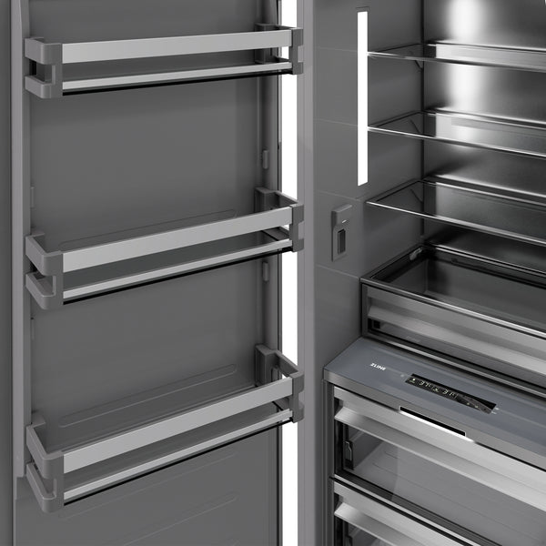 ZLINE 30 in. 16.7 cu. ft. Column Refrigerator in Satin Stainless Steel with Graphite Gray Interior (RCRV-SN-30)