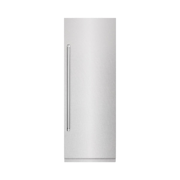 ZLINE 30 in. 16.7 cu. ft. Column Refrigerator in Satin Stainless Steel with Graphite Gray Interior (RCRV-SN-30)