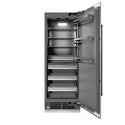 ZLINE Autograph Edition 30 in. 16.7 cu. ft. Column Refrigerator in Satin Stainless Steel with Graphite Gray Interior and Matte Black Accents (RCRVZ-SN-30-MB)