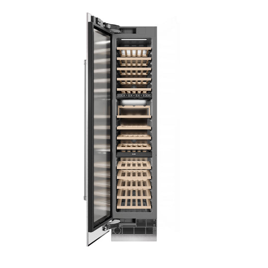ZLINE 18 in. 9.0 cu. ft. Triple Zone 68 Bottle Left Hinge Column Wine Cooler in Satin Stainless Steel (RCWVL-SN-18)