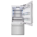 ZLINE 36 in. 19.8 cu. ft. Built-In Bottom Freezer Refrigerator with Water Dispenser and Ice Maker in Satin Stainless Steel (RBIT-SN-36)