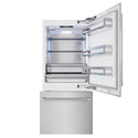 ZLINE 36 in. 19.8 cu. ft. Built-In Bottom Freezer Refrigerator with Water Dispenser and Ice Maker in Satin Stainless Steel (RBIT-SN-36)