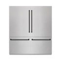 ZLINE Autograph Edition 72 in. 39.6 cu. ft. French Door Built-In Bottom Freezer Refrigerator with Water Dispensers and Ice Makers in Satin Stainless Steel and Matte Black Accents (RBITZ-SN-72-MB)