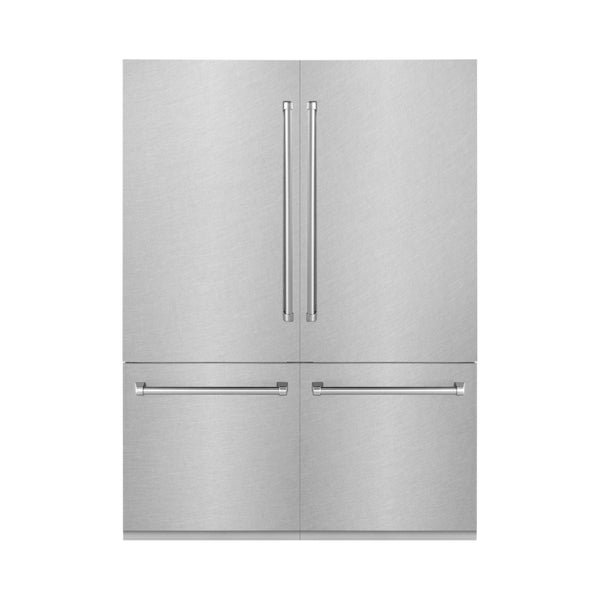 ZLINE 60 in. 32.2 cu. ft. French Door Built-In Bottom Freezer Refrigerator with Water Dispensers and Ice Makers in Satin Stainless Steel (RBIV-SN-60)