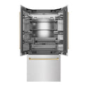 ZLINE Autograph Edition 36 in. 19.6 cu. ft. French Door Built-In Bottom Freezer Refrigerator with Water Dispenser and Ice Maker in Satin Stainless Steel with Stainless Steel Interior and Champagne Bronze Accents (SRBIVZ-SN-36-CB)