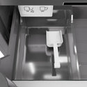 ZLINE 24 in. 12.4 cu. ft. Column Freezer in Stainless Steel with Graphite Gray Interior (RCFV-304-24) close-up detail, internal ice maker and scoop.