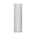 ZLINE 24 in. 12.4 cu. ft. Column Freezer in Stainless Steel with Graphite Gray Interior (RCFV-304-24) front, closed.