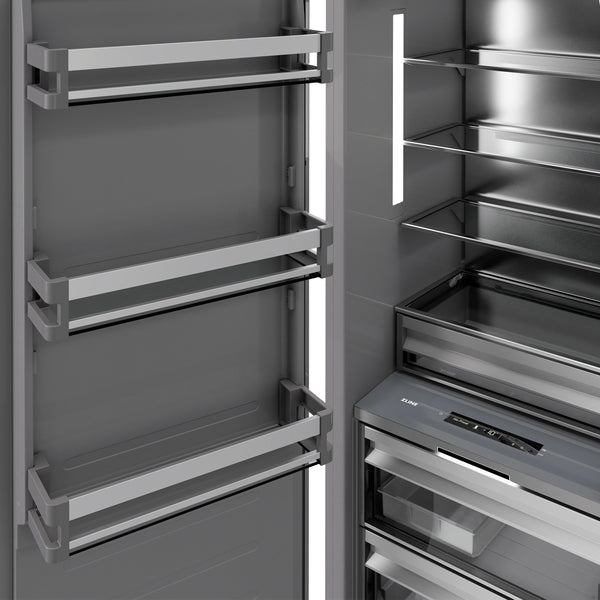 ZLINE 18 in. 8.6 cu. ft. Left Hinge Column Freezer in Stainless Steel with Graphite Gray Interior (RCFVL-304-18)