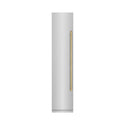 ZLINE Autograph Edition 18 in. 8.6 cu. ft. Left Hinge Column Freezer in Stainless Steel with Graphite Gray Interior and Champagne Bronze Accents (RCFVLZ-30418-CB) front, closed.
