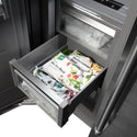 ZLINE Autograph Edition 24 in. 12.4 cu. ft. Column Freezer in Stainless Steel with Graphite Gray Interior and Polished Gold Accents (RCFVZ-304-24-G)
