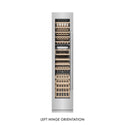 ZLINE 18 in. 9.0 cu. ft. Triple Zone 68 Bottle Left Hinge Column Wine Cooler in Stainless Steel (RCWVL-304-18) front, closed.