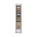 ZLINE 18 in. 9.0 cu. ft. Triple Zone 68 Bottle Left Hinge Column Wine Cooler in Stainless Steel (RCWVL-304-18) front, closed.