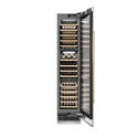 ZLINE Autograph Edition 18 in. 9.0 cu. ft. Triple Zone 68 Bottle Right Hinge Column Wine Cooler in Stainless Steel with Polished Gold Accents (RCWVRZ-30418-G)
