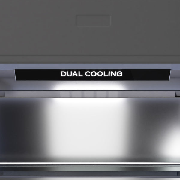 ZLINE Autograph Edition 72 in. 39.6 cu. ft. French Door Built-In Bottom Freezer Refrigerator with Water Dispensers and Ice Makers in Stainless Steel with Graphite Gray Interior and Matte Black Accents (GRBITZ-304-72MB)