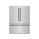 ZLINE Autograph Edition 60 in. 32.2 cu. ft. French Door Built-In Bottom Freezer Refrigerator with Water Dispenser and Ice Maker in Stainless Steel with Graphite Gray Interior and Matte Black Accents (GRBIVZ-304-60MB)