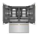 ZLINE Autograph Edition 60 in. 32.2 cu. ft. French Door Built-In Bottom Freezer Refrigerator with Water Dispenser and Ice Maker in Stainless Steel with Graphite Gray Interior and Champagne Bronze Helix Handles (GRBIVZ-30460KCB)