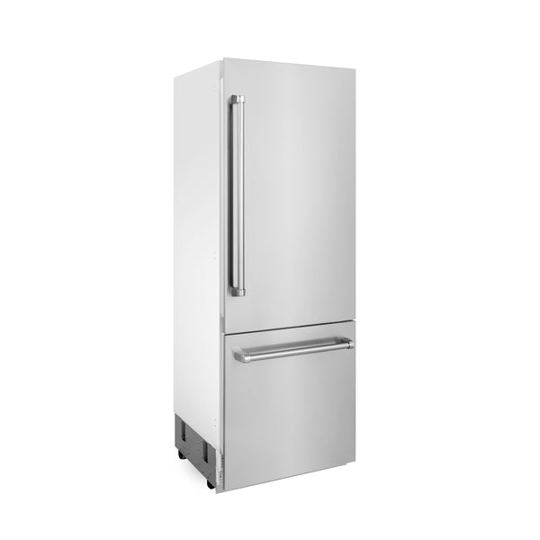 ZLINE 30 in. 16.1 cu. ft. Built-In Bottom Freezer Refrigerator with Water Dispenser and Ice Maker in Stainless Steel (RBIV-304-30)