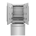 ZLINE 36" 19.6 cu. ft. Built-In 3-Door French Door Refrigerator with Internal Water and Ice Dispenser in Stainless Steel (RBIV-304-36)