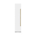 ZLINE Autograph Edition 18 in. 8.6 cu. ft. Left Hinge Column Freezer in White Matte with Graphite Gray Interior and Champagne Bronze Accents (RCFVLZ-WM-18-CB)