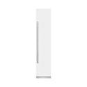 ZLINE 18 in. 8.6 cu. ft. Right Hinge Column Freezer in White Matte with Graphite Gray Interior (RCFVR-WM-18) front, closed.