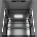 ZLINE Autograph Edition 24 in. 12.4 cu. ft. Column Freezer in White Matte with Graphite Gray Interior and Matte Black Accents (RCFVZ-WM-24-MB) close-up detail, interior lighting.