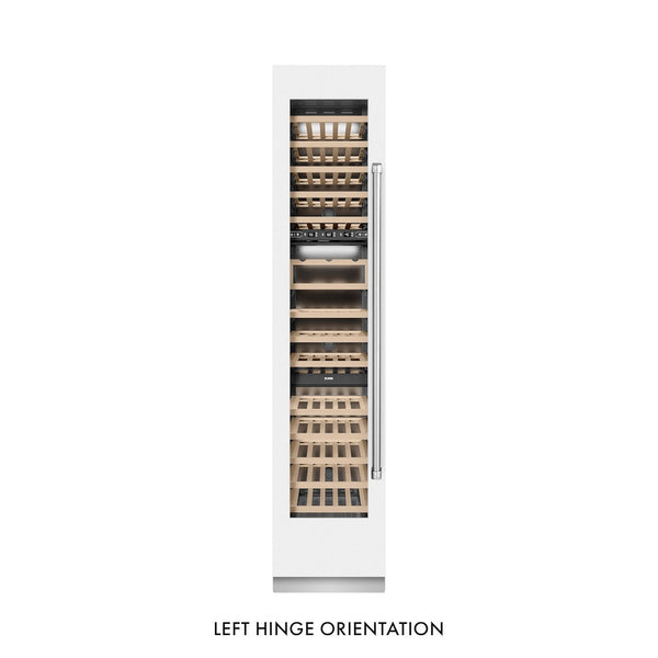 ZLINE 18 in. 9.0 cu. ft. Triple Zone 68 Bottle Left Hinge Column Wine Cooler in White Matte (RCWVL-WM-18) front, closed.