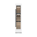 ZLINE Autograph Edition 18 in. 9.0 cu. ft. Triple Zone 68 Bottle Right Hinge Column Wine Cooler in White Matte with Matte Black Accents (RCWVRZ-WM-18-MB)