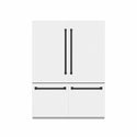 ZLINE Autograph Edition 60 in. 32.2 cu. ft. French Door Built-In Bottom Freezer Refrigerator with Water Dispenser and Ice Maker in White Matte with Graphite Gray Interior and Matte Black Accents (GRBIVZ-WM-60-MB)