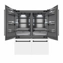 ZLINE Autograph Edition 60 in. 32.2 cu. ft. French Door Built-In Bottom Freezer Refrigerator with Water Dispenser and Ice Maker in White Matte with Graphite Gray Interior and Matte Black Accents (GRBIVZ-WM-60-MB)