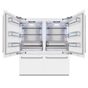 ZLINE 72 in. 39.6 cu. ft. French Door Built-In Bottom Freezer Refrigerator with Water Dispensers and Ice Makers in White Matte (RBIT-WM-72)