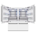 ZLINE Autograph Edition 72 in. 39.6 cu. ft. French Door Built-In Bottom Freezer Refrigerator with Water Dispensers and Ice Makers in White Matte and Matte Black Accents (RBITZ-WM-72-MB)