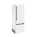 ZLINE Autograph Edition 30 in. 16.1 cu. ft. Built-In Bottom Freezer Refrigerator with Water Dispenser and Ice Maker in White Matte with Matte Black Accents (RBIVZ-WM-30-MB)