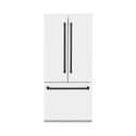 ZLINE 36" Autograph Edition 19.6 cu. ft. Built-in 3-Door French Door Refrigerator with Internal Water and Ice Dispenser in White Matte with Matte Black Accents (RBIVZ-WM-36-MB)